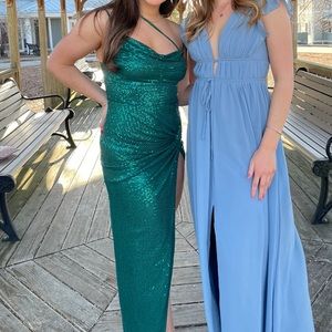 green sequin maxi dress